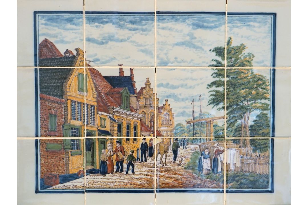 Fliesenbild, holländische Stadtansicht - Bild 1 aus 2