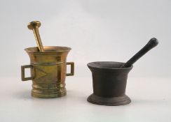 Zwei Mörser des 19.Jhd., Bronze und Eisenguss