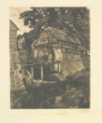 Pankok, Bernhard: Wassermühle von Haus Langen mit Blick auf das Wehr