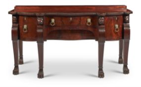 A GEORGE IV CARVED MAHOGANY SIDEBOARD, CIRCA 1825