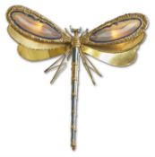 A GILT METAL AND COLOURED INSECT WALL LIGHT, 1970S