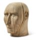 AN OVER LIFE-SIZED CARVED WOODEN HEAD, 20TH CENTURY - Image 2 of 2