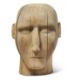 AN OVER LIFE-SIZED CARVED WOODEN HEAD, 20TH CENTURY - Image 1 of 2