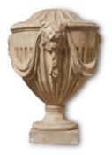 A TINTED PLASTER URN WALL MOUNT, LATE 19TH CENTURY