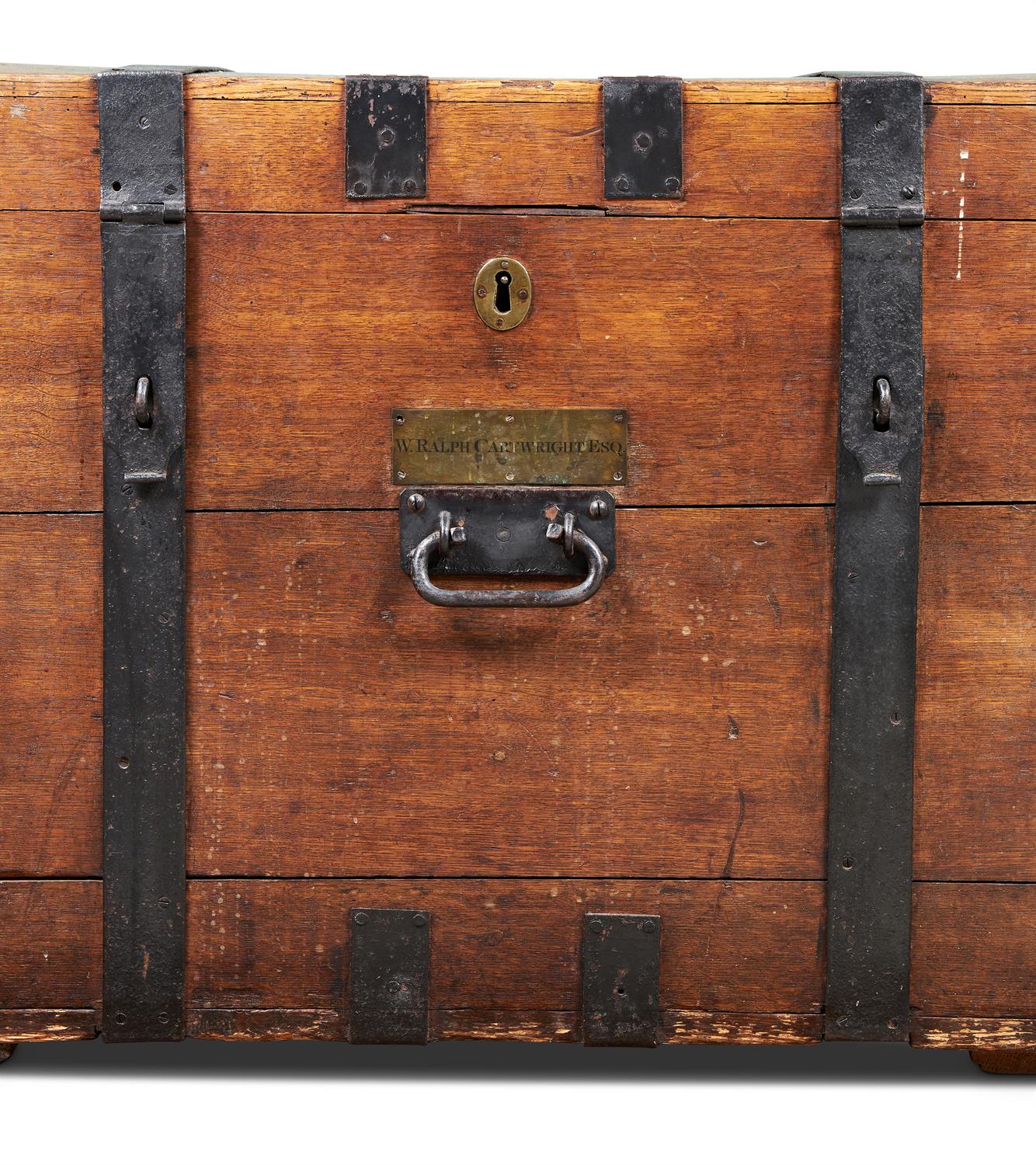 AN OAK AND IRON BOUND SILVER CHEST, 19TH CENTURY - Image 3 of 3