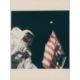 Harrison Schmitt with the Earth above the American flag, Apollo 17, December 1972, EVA 1 - Image 1 of 2