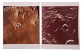 Diptych: CM 'Columbia' over the Sea of Tranquility from the LM 'Eagle', Apollo 11, July 1969