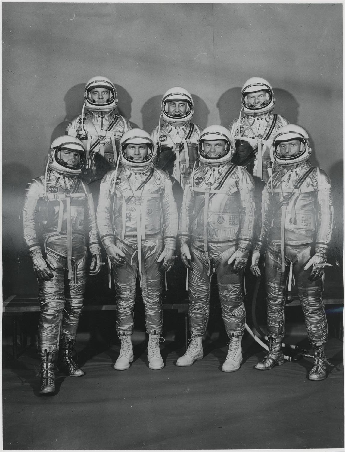 Two portraits of the Mercury Seven astronauts, 1960-1961