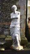 A white painted cast iron model of Venus de Milo