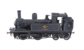 A 10mm scale scratch-built gauge 1 model of an Adams 0-4-4 side tank locomotive No 21 'Sandown'