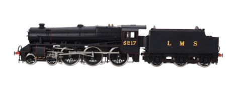 A gauge 1 model of a Class 5MT Stanier 'Black 5' tender locomotive No 5217