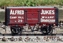 A 5 inch gauge private owner seven plank coal wagon 'Alfred Jukes Birmingham'