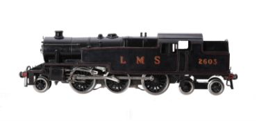 An 0 gauge model of a LMS 2-6-4 side tank locomotive No 2603