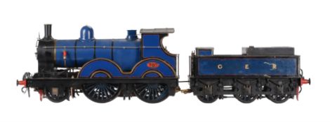3 1/2 inch gauge model of a Great Eastern Railway 2-4-0 'Petrolea' tender locomotive