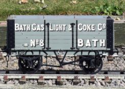 A 5 inch gauge private owners seven plank coal wagon built by Bath Wagon Works