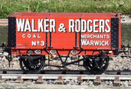 A 5 inch gauge seven plank coal wagon Walker & Rogers. Warwick. Hand built