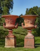A pair of stone composition planters