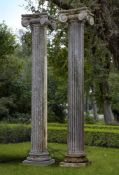A pair of Continental limestone columns