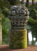 A French carved limestone fruit basket