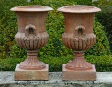 A pair of terracotta vases