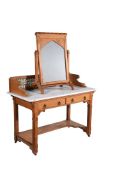 A Reformed Gothic oak and inlaid washstand