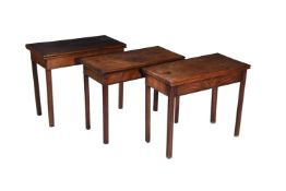 A group of three similar George III mahogany folding tables
