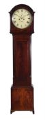 A mahogany and line inlaid longcase clock