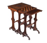 Y A nest of three William IV rosewood occasional tables