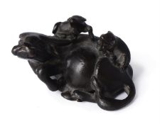 A Chinese bronze 'Buffalo' scroll weight