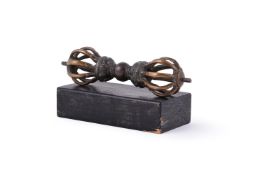 A Sino-Tibetan gilt bronze Vajra