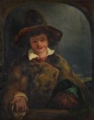 William James Muller (British 1812-1845), A shepherd boy at a window with a tortoise