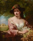 John James Hill (British 1811-1882), The Gleaner
