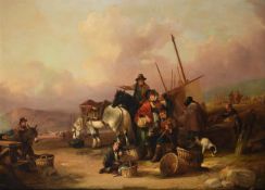 William Shayer Senior (British 1787-1879), Waiting for the herring boats