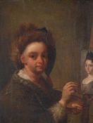 Dutch School (late 17th century), Self portrait of an artist at his easel