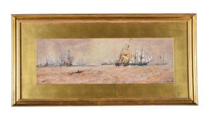 Thomas Bush Hardy (British 1842-1897), Vessels Leaving the Downs with a Change of Wind