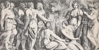 After Polidoro da Caravaggio, A group of poets and Muses on Mount Parnassus