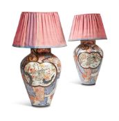 A PAIR OF LARGE JAPANESE ARITA IMARI VASES