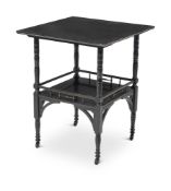 A LIBERTY STYLE AESTHETIC EBONISED SQUARE OCCASIONAL TABLE