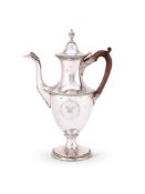 A George III silver vase shaped coffee pot by David Smith and Robert Sharp