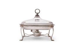 A late Victorian silver canted-rectangular entrée dish