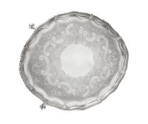 A George III silver shaped oval salver by Richard Rugg II