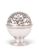 A George II spherical sponge box by Henry Morris