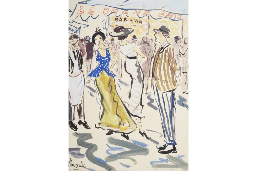 FRENCH SCHOOL (20TH CENTURY), FIGURES BY A BAR - Image 1 of 3