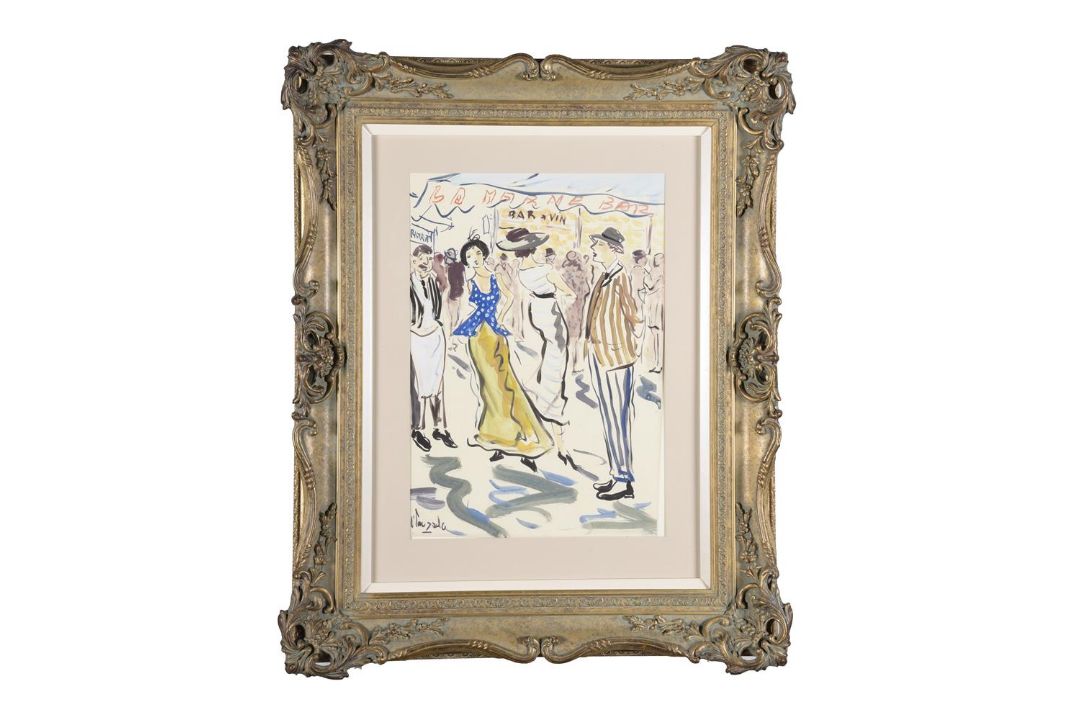 FRENCH SCHOOL (20TH CENTURY), FIGURES BY A BAR - Image 2 of 3