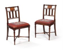 Y A Pair of Regency mahogany side chairs
