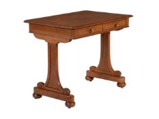 A Victorian oak side or writing table