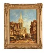 John Henry Foley (Irish 1818-1874), A Normandy street scene