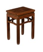 A Chinese hardwood stool or low side table