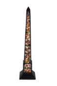A specimen marble inlaid obelisk