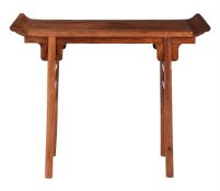 A Chinese hardwood side table
